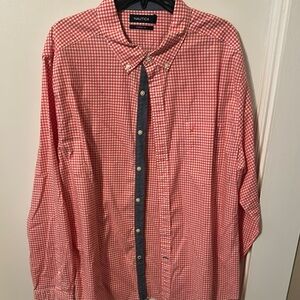 Nautica Men's Red Checkered Shirt